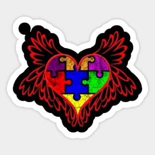 Beautiful Autism Angel Heart Sticker